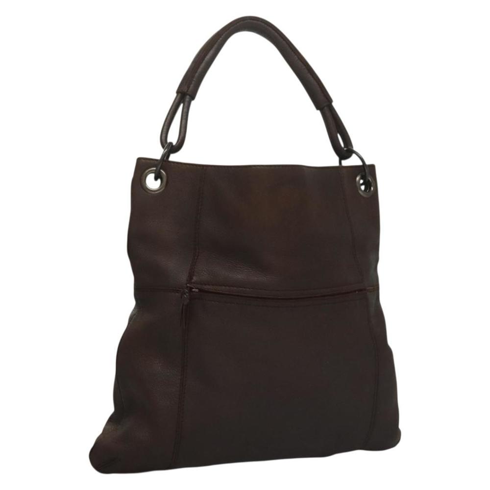 BOTTEGA VENETA Shoulder Bag Leather Brown Auth bs27997